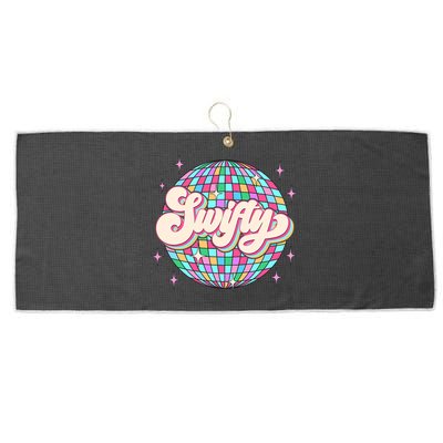 Taylor Personalized Name I Love Taylor Girl Groovy 70s Disco Large Microfiber Waffle Golf Towel