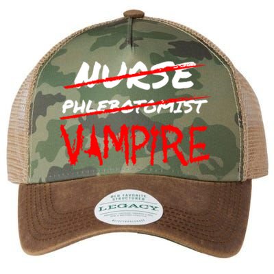 Travel Phlebotomist Nurse Vampire Funny Phlebotomist Funny Gift Legacy Tie Dye Trucker Hat