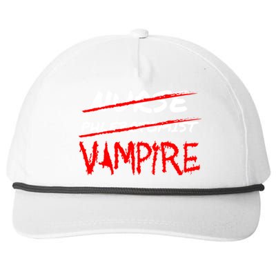 Travel Phlebotomist Nurse Vampire Funny Phlebotomist Funny Gift Snapback Five-Panel Rope Hat