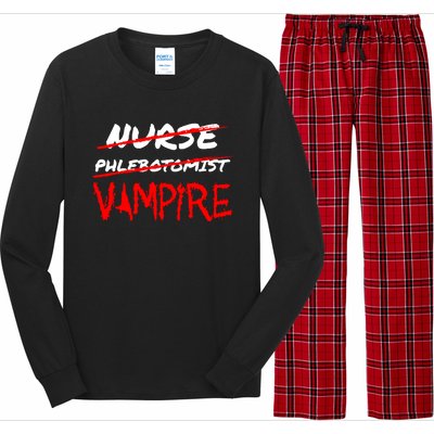 Travel Phlebotomist Nurse Vampire Funny Phlebotomist Funny Gift Long Sleeve Pajama Set