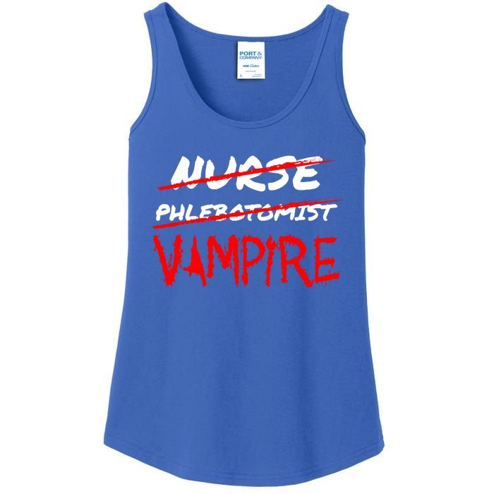 Travel Phlebotomist Nurse Vampire Funny Phlebotomist Funny Gift Ladies Essential Tank