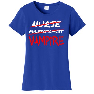 Travel Phlebotomist Nurse Vampire Funny Phlebotomist Funny Gift Women's T-Shirt