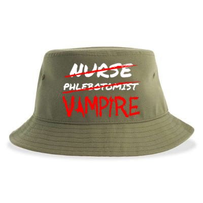 Travel Phlebotomist Nurse Vampire Funny Phlebotomist Funny Gift Sustainable Bucket Hat