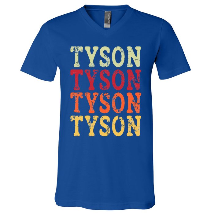 Tyson Personalized Name Retro 2024 V-Neck T-Shirt