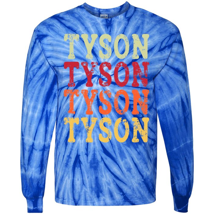 Tyson Personalized Name Retro 2024 Tie-Dye Long Sleeve Shirt