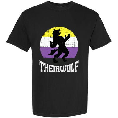 Theirwolf Pride Non Binary Enby Nb Flag Lgbtq Garment-Dyed Heavyweight T-Shirt