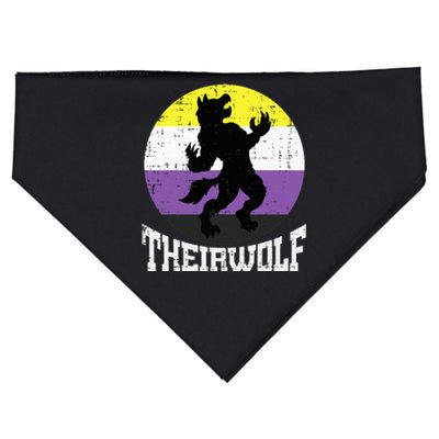 Theirwolf Pride Non Binary Enby Nb Flag Lgbtq USA-Made Doggie Bandana