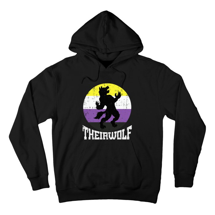 Theirwolf Pride Non Binary Enby Nb Flag Lgbtq Hoodie