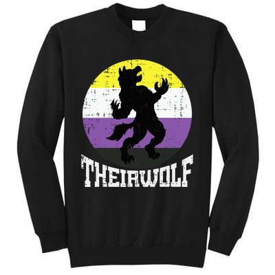 Theirwolf Pride Non Binary Enby Nb Flag Lgbtq Sweatshirt