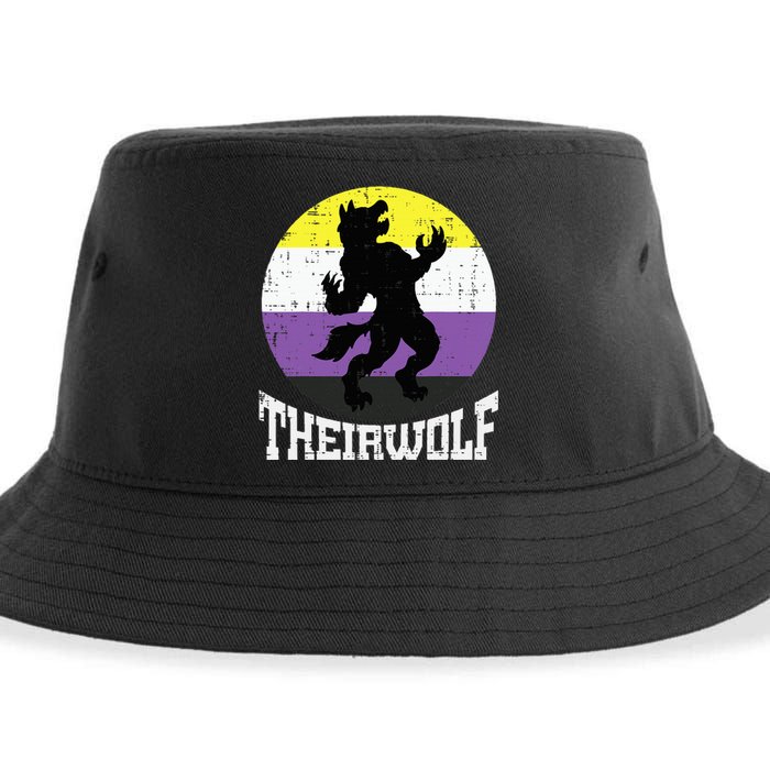 Theirwolf Pride Non Binary Enby Nb Flag Lgbtq Sustainable Bucket Hat