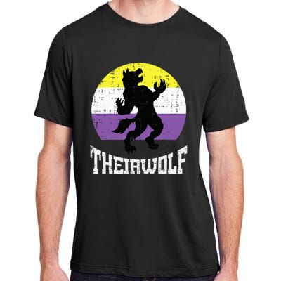 Theirwolf Pride Non Binary Enby Nb Flag Lgbtq Adult ChromaSoft Performance T-Shirt