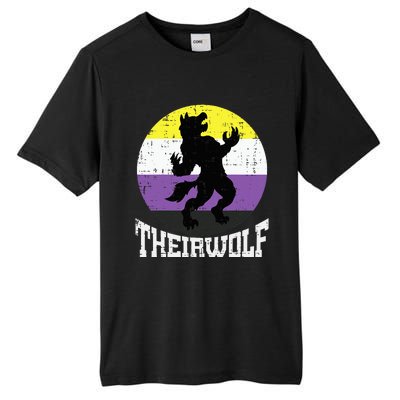 Theirwolf Pride Non Binary Enby Nb Flag Lgbtq Tall Fusion ChromaSoft Performance T-Shirt