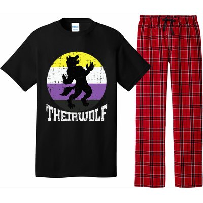 Theirwolf Pride Non Binary Enby Nb Flag Lgbtq Pajama Set