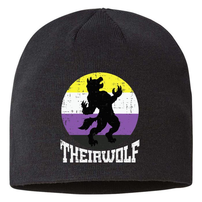 Theirwolf Pride Non Binary Enby Nb Flag Lgbtq Sustainable Beanie