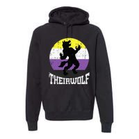 Theirwolf Pride Non Binary Enby Nb Flag Lgbtq Premium Hoodie