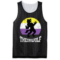 Theirwolf Pride Non Binary Enby Nb Flag Lgbtq Mesh Reversible Basketball Jersey Tank