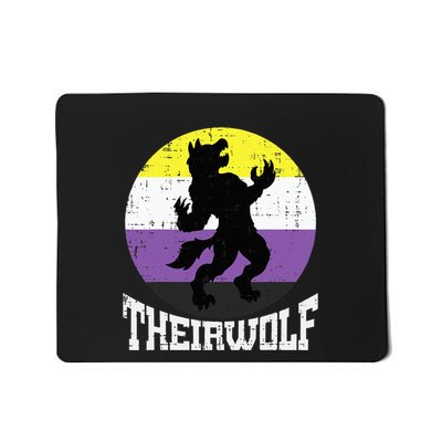 Theirwolf Pride Non Binary Enby Nb Flag Lgbtq Mousepad