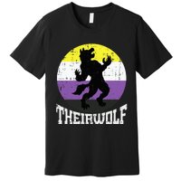 Theirwolf Pride Non Binary Enby Nb Flag Lgbtq Premium T-Shirt