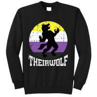 Theirwolf Pride Non Binary Enby Nb Flag Lgbtq Tall Sweatshirt