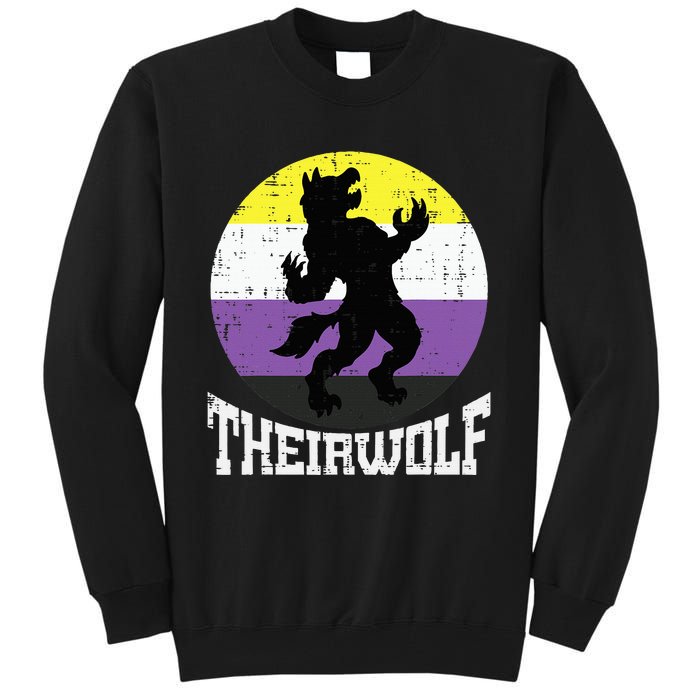 Theirwolf Pride Non Binary Enby Nb Flag Lgbtq Tall Sweatshirt