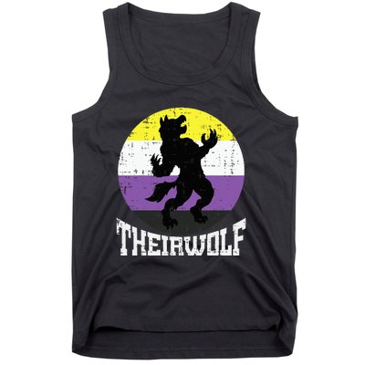 Theirwolf Pride Non Binary Enby Nb Flag Lgbtq Tank Top