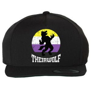 Theirwolf Pride Non Binary Enby Nb Flag Lgbtq Wool Snapback Cap