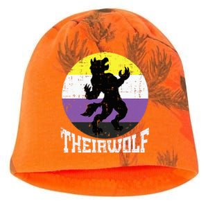 Theirwolf Pride Non Binary Enby Nb Flag Lgbtq Kati - Camo Knit Beanie