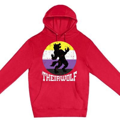 Theirwolf Pride Non Binary Enby Nb Flag Lgbtq Premium Pullover Hoodie