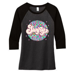 Taylor Personalized Name I Love Taylor Girl Groovy 70s Disco Women's Tri-Blend 3/4-Sleeve Raglan Shirt