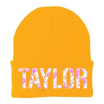 Taylor Personalized Name Floral First Name Taylor Knit Cap Winter Beanie