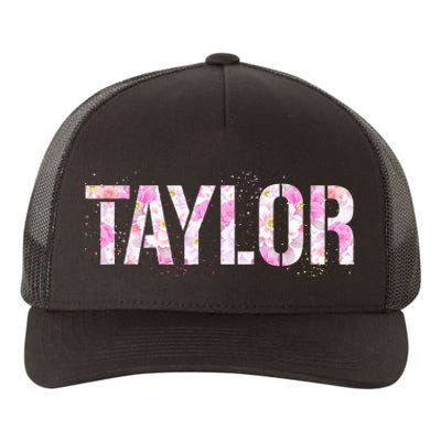 Taylor Personalized Name Floral First Name Taylor Yupoong Adult 5-Panel Trucker Hat