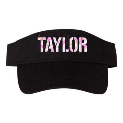 Taylor Personalized Name Floral First Name Taylor Valucap Bio-Washed Visor