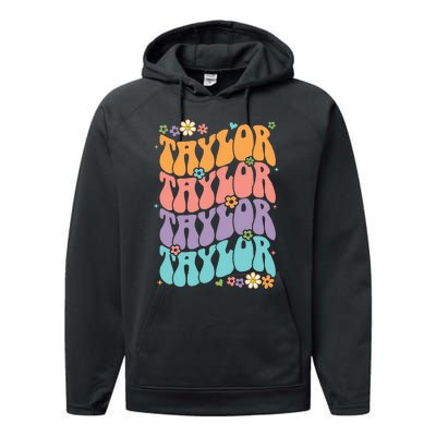 T.aylor Personal Name First Name Funny T.aylor Performance Fleece Hoodie