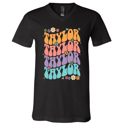 T.aylor Personal Name First Name Funny T.aylor V-Neck T-Shirt