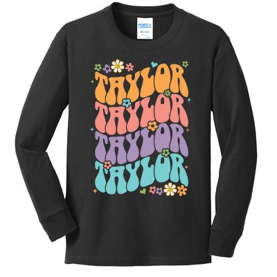 T.aylor Personal Name First Name Funny T.aylor Kids Long Sleeve Shirt