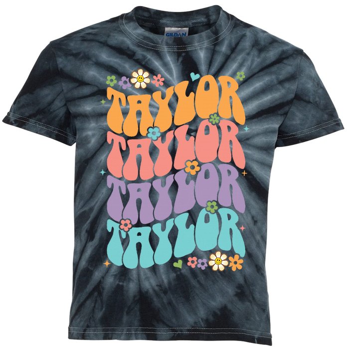 T.aylor Personal Name First Name Funny T.aylor Kids Tie-Dye T-Shirt