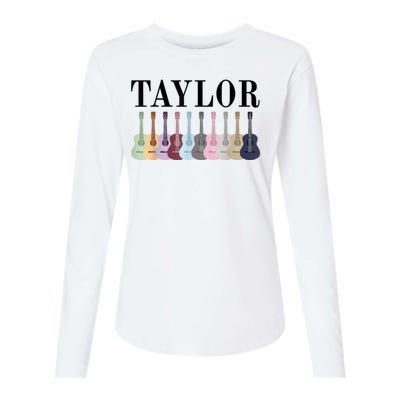 Taylor Personalized Name I Love Taylor Girl Groovy 70S Womens Cotton Relaxed Long Sleeve T-Shirt