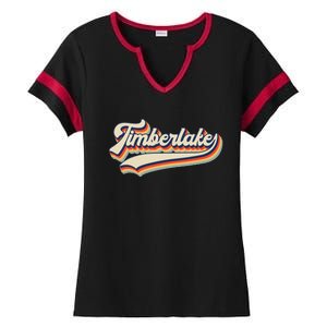 Timberlake Personalized Name I Love Timberlake Ladies Halftime Notch Neck Tee