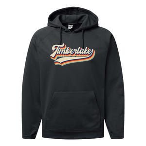 Timberlake Personalized Name I Love Timberlake Performance Fleece Hoodie