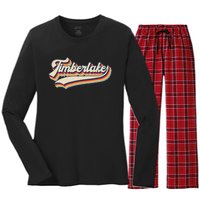 Timberlake Personalized Name I Love Timberlake Women's Long Sleeve Flannel Pajama Set 