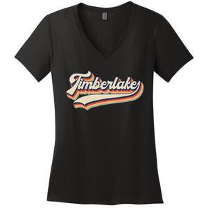 Timberlake Personalized Name I Love Timberlake Women's V-Neck T-Shirt