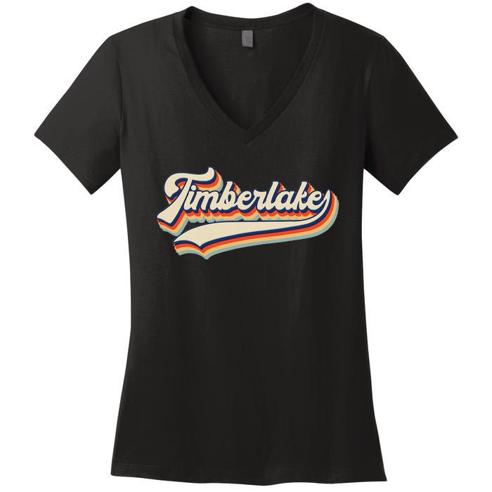 Timberlake Personalized Name I Love Timberlake Women's V-Neck T-Shirt