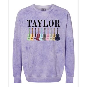 Taylor Personalized Name I Love Taylor Girl Groovy 70S Colorblast Crewneck Sweatshirt