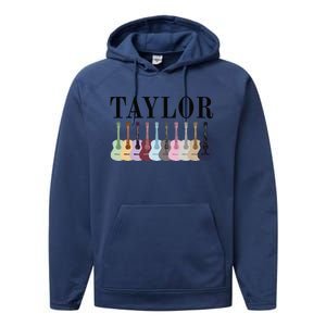 Taylor Personalized Name I Love Taylor Girl Groovy 70S Performance Fleece Hoodie