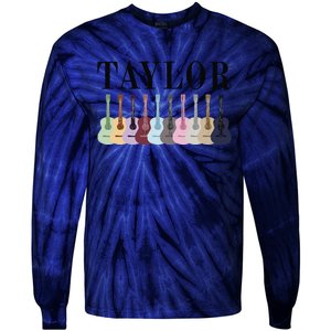 Taylor Personalized Name I Love Taylor Girl Groovy 70S Tie-Dye Long Sleeve Shirt