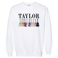 Taylor Personalized Name I Love Taylor Girl Groovy 70S Garment-Dyed Sweatshirt