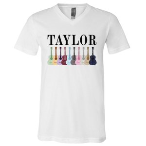 Taylor Personalized Name I Love Taylor Girl Groovy 70S V-Neck T-Shirt