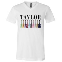 Taylor Personalized Name I Love Taylor Girl Groovy 70S V-Neck T-Shirt