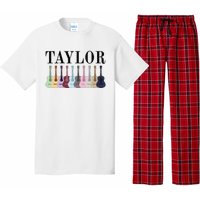 Taylor Personalized Name I Love Taylor Girl Groovy 70S Pajama Set