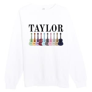 Taylor Personalized Name I Love Taylor Girl Groovy 70S Premium Crewneck Sweatshirt